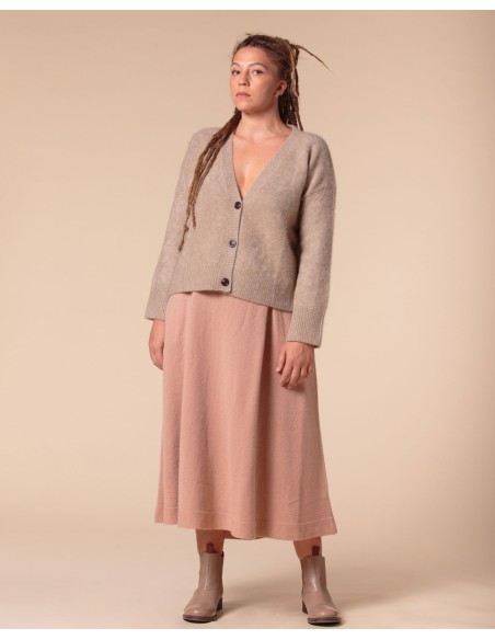 CARDIGAN CHUNKY IN 100% CASHMERE SPAZZOLATO "CAMILLA"
