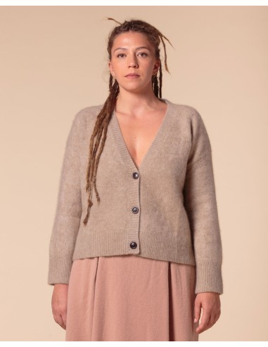 CARDIGAN CHUNKY IN 100% CASHMERE SPAZZOLATO...