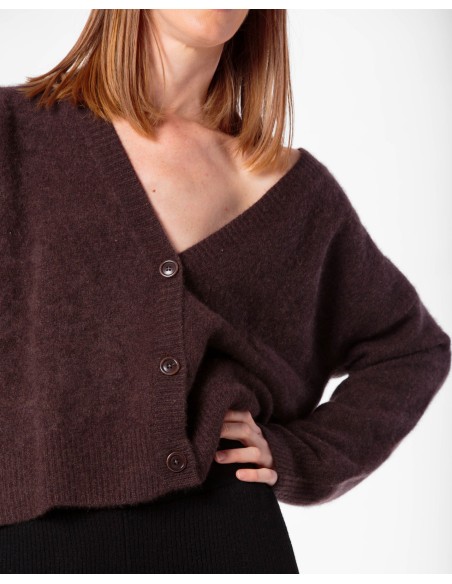 CARDIGAN CHUNKY IN 100% CASHMERE SPAZZOLATO "CAMILLA"