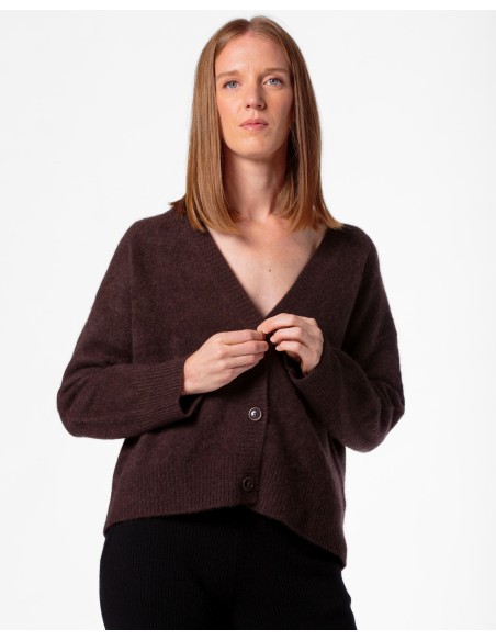 CARDIGAN CHUNKY IN 100% CASHMERE SPAZZOLATO "CAMILLA"