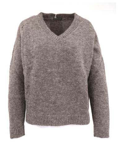 MAGLIONE  IN 100% BABY ALPACA SCOLLO V "IRENE"