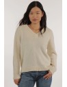 MAGLIONE  IN 100% BABY ALPACA SCOLLO V "IRENE"