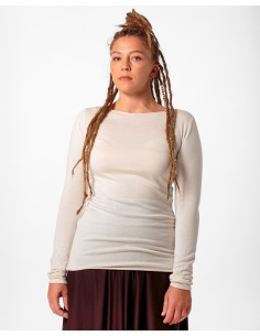 MAGLIA CASHMIRETTA IN SETA E CASHMERE "GRETA" - BIANCO