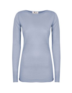 MAGLIA CASHMIRETTA IN SETA E CASHMERE "GRETA" - DENIM