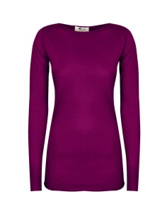 MAGLIA CASHMIRETTA IN SETA E CASHMERE "GRETA" - PRUGNA 2