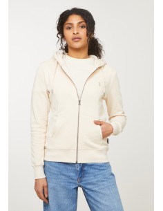 FELPA IN COTONE BIOLOGICO GARZATO VEGAN "DAHLIA" - BIANCO 2