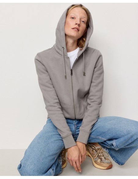 FELPA IN COTONE BIOLOGICO GARZATO VEGAN "DAHLIA"