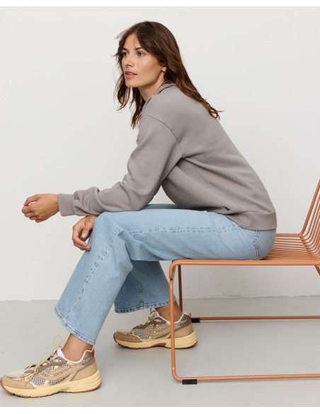 FELPA DONNA GIROCOLLO IN COTONE BIOLOGICO VEGAN “NERINE”