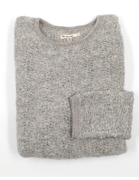 MAGLIONE DONNA GIROCOLLO IN  BABY ALPACA, SETA E LINO  "MELBOURNE"