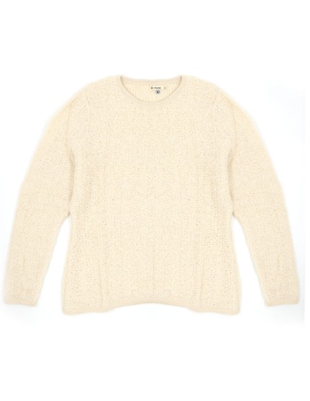 MAGLIONE DONNA GIROCOLLO IN  BABY ALPACA, SETA E LINO  "MELBOURNE"