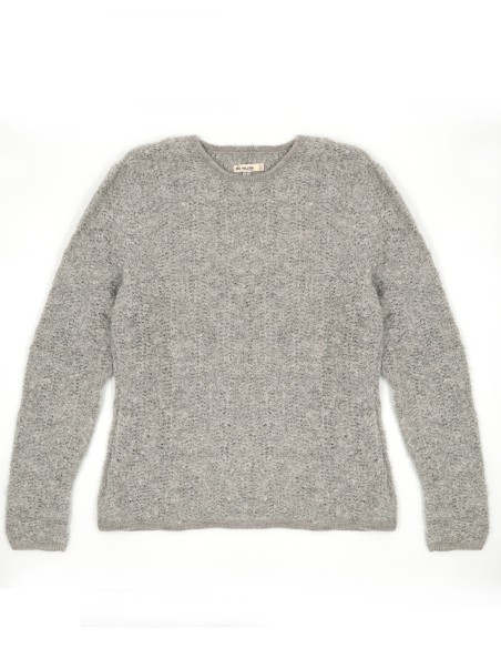 MAGLIONE DONNA GIROCOLLO IN  BABY ALPACA, SETA E LINO  "MELBOURNE"