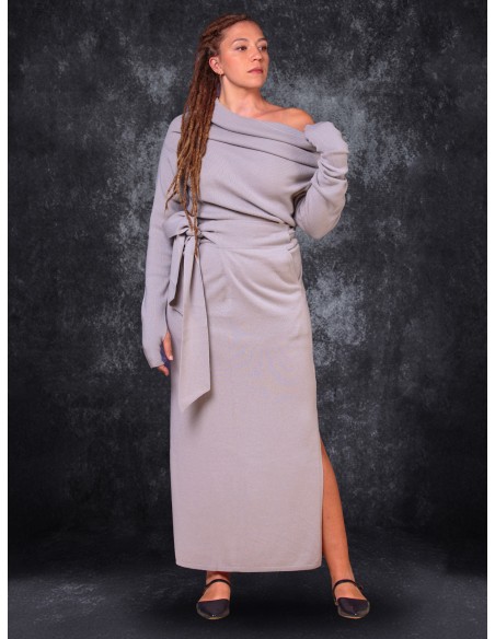 MAXI MAGLIA MANICHE LUNGHE IN LANA E CASHMERE "ASTRAL"