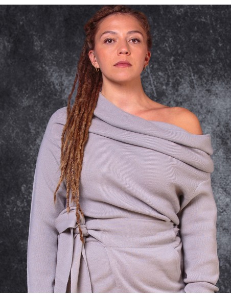 MAXI MAGLIA MANICHE LUNGHE IN LANA E CASHMERE "ASTRAL"