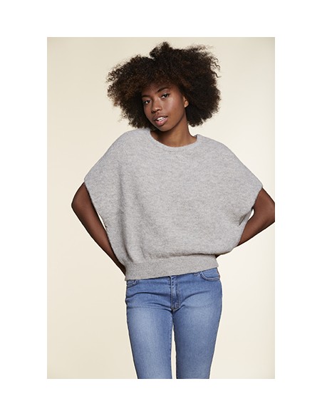 PULL SMANICATO IN 100% BABY ALPACA "AUBE"