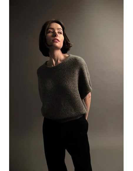 PULL SMANICATO IN 100% BABY ALPACA "AUBE"