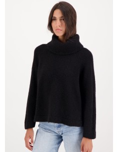 MAGLIONE IN 100% BABY ALPACA "BLEUENN" - NERO 2