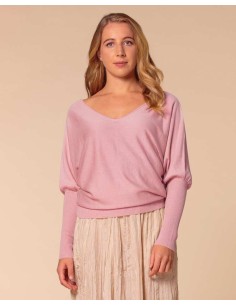 CASHMIRETTA SCOLLO A V "ELISA" LIMITED - ROSA