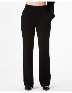 PANTALONI 100% CASHMERE A COSTINA "SILVIA"
 - NERO 2