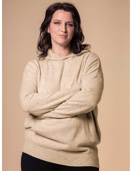 MAXI FELPA UNISEX IN 100% CASHMERE CON CAPPUCCIO "ALICE"