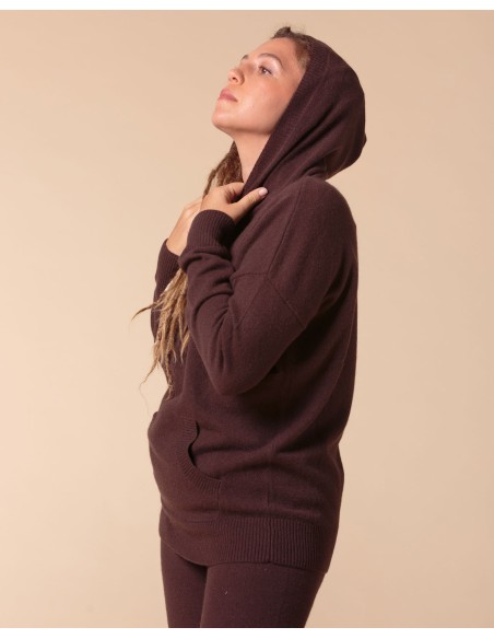 MAXI FELPA UNISEX IN 100% CASHMERE CON CAPPUCCIO "ALICE"