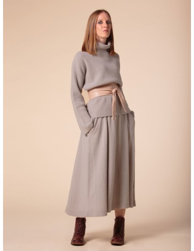 PULL COLLO ALTO IN 100% CASHMERE A COSTINA...