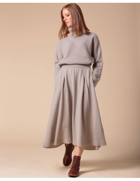 PULL COLLO ALTO IN 100% CASHMERE A COSTINA "MILENA"