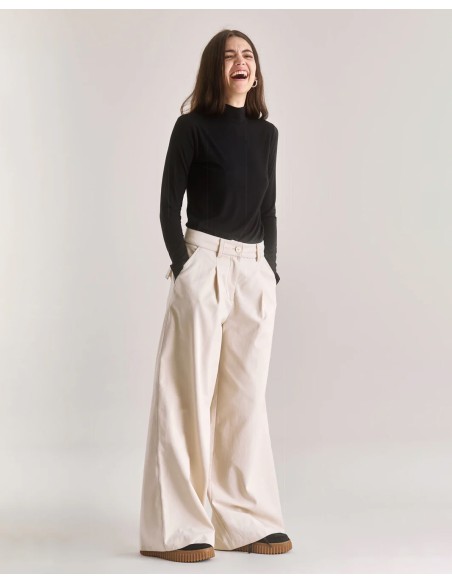 PANTALONI AMPI IN COTONE E LYOCELL "SOFIA"