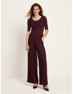 PANTALONI FLUIDI IN LYOCELL "LENA" - BORDEAUX