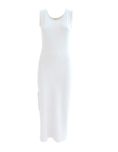 ABITO LUNGO SLIM IN BAMBU' "ANN" - BIANCO