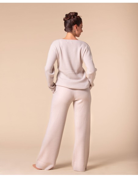 MAXI PULL IN 100% CASHMERE SCOLLO A V "SARA"