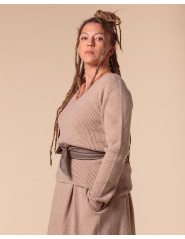 MAXI PULL IN 100% CASHMERE SCOLLO A V "SARA"