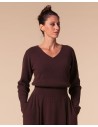 MAXI PULL IN 100% CASHMERE SCOLLO A V "SARA"