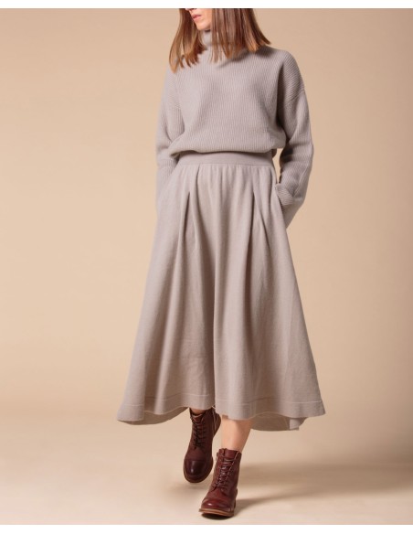 GONNA AMPIA 100% CASHMERE CON PENCES "MARTA"