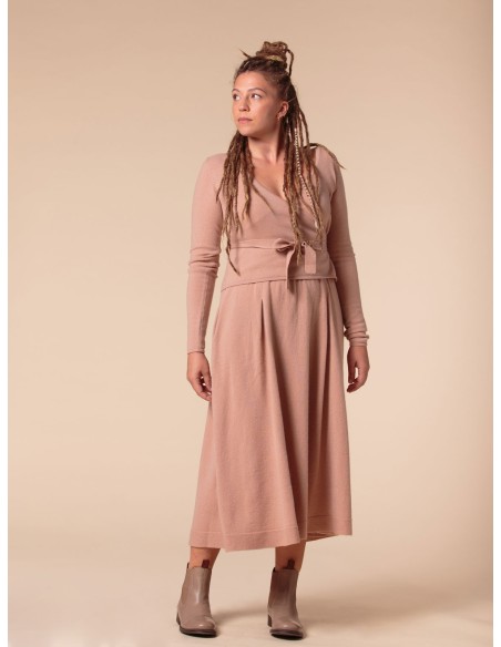 GONNA AMPIA 100% CASHMERE CON PENCES "MARTA"