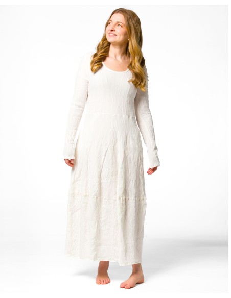 ABITO IN SETA INCRESPATA DOPPIATA AD EFFETTO PLISSÉ “LUSTA”