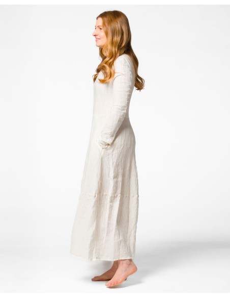 ABITO IN SETA INCRESPATA DOPPIATA AD EFFETTO PLISSÉ “LUSTA”