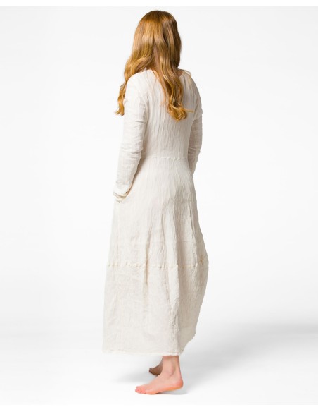 ABITO IN SETA INCRESPATA DOPPIATA AD EFFETTO PLISSÉ “LUSTA”