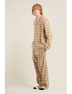 PIGIAMA UOMO IN FLANELLA DI COTONE BIO "JIMJAM" - BEIGE
