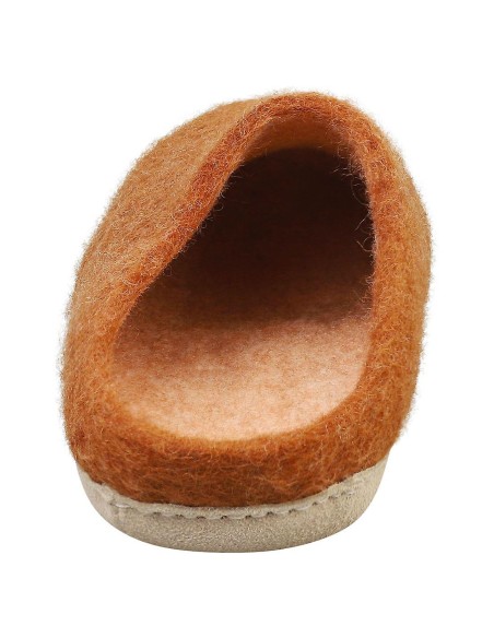 PANTOFOLA IN LANA CON SUOLA IN NAPPA