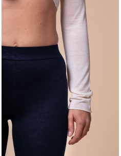 LEGGINGS IN SETA E CASHMERE CASMIRETTI "EMMA" - NAVY
