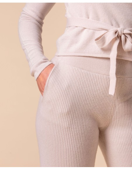 PANTALONI 100% CASHMERE A COSTINA "SILVIA"
