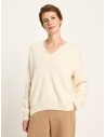 MAGLIONE SCOLLO A "V" IN LANA E COTONE BIO