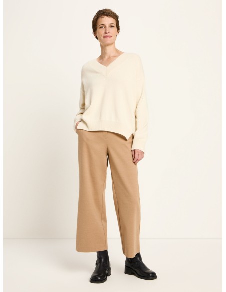 MAGLIONE SCOLLO A "V" IN LANA E COTONE BIO
