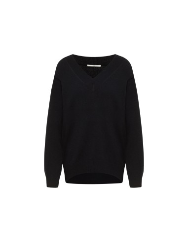 MAGLIONE SCOLLO A "V" IN LANA E COTONE BIO