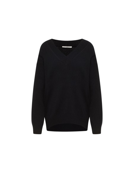 MAGLIONE SCOLLO A "V" IN LANA E COTONE BIO