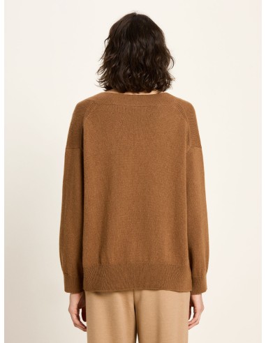 MAGLIONE SCOLLO A "V" IN LANA E COTONE BIO