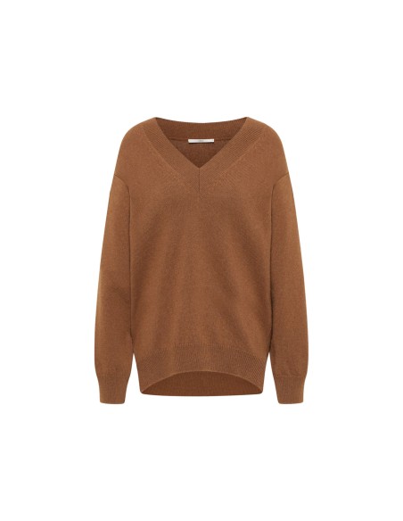 MAGLIONE SCOLLO A "V" IN LANA E COTONE BIO