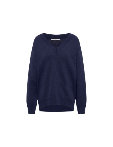 MAGLIONE SCOLLO A "V" IN LANA E COTONE BIO