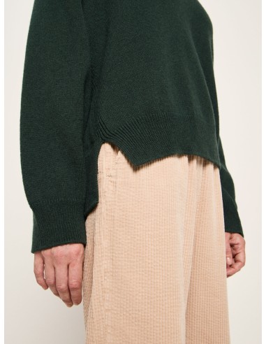 MAGLIONE SCOLLO A "V" IN LANA E COTONE BIO