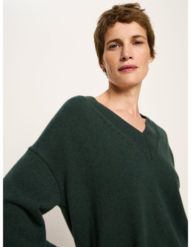 MAGLIONE SCOLLO A "V" IN LANA E COTONE BIO